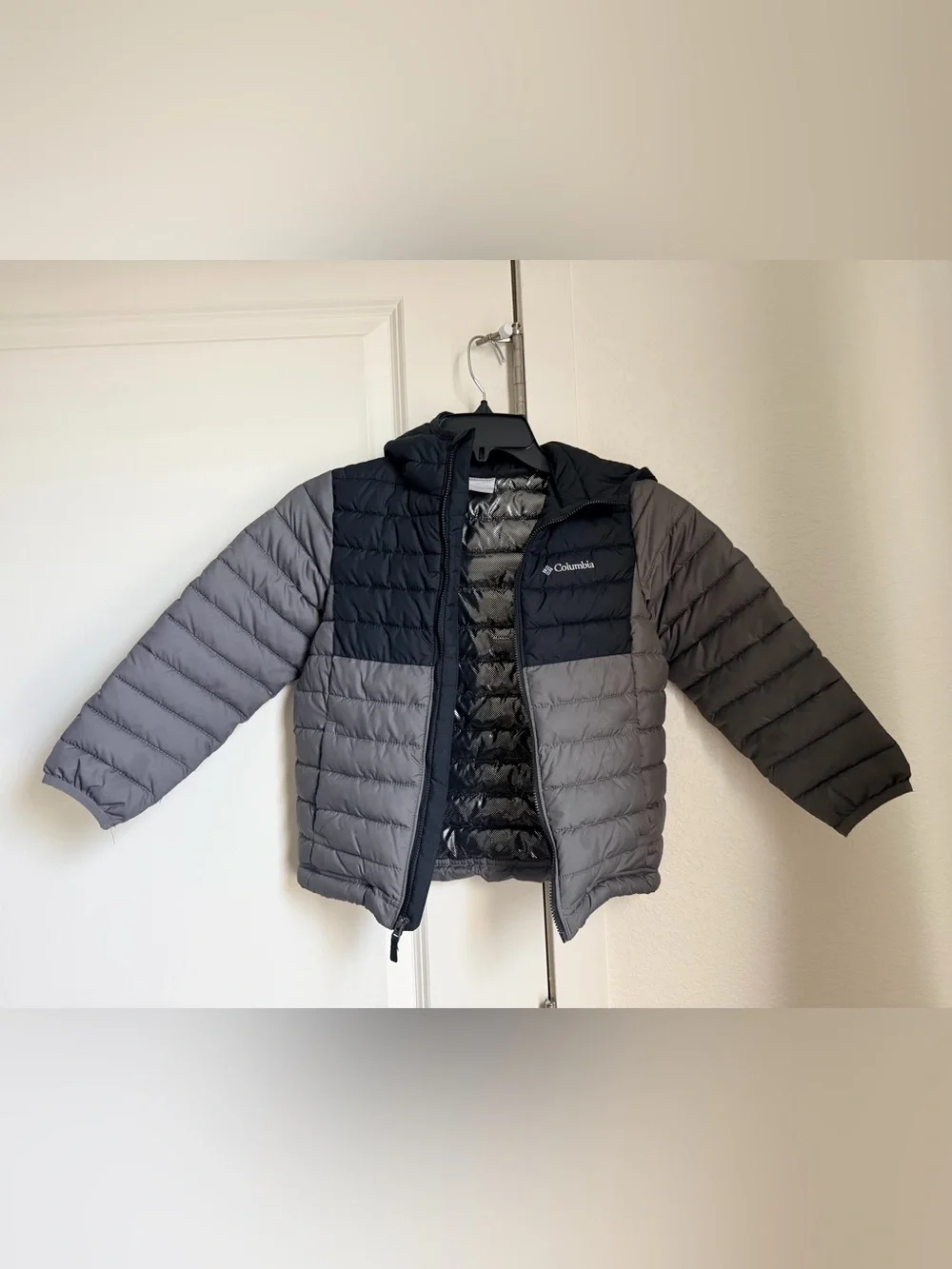 Columbia Kids Two-Tone Black & Gray Puffer Jacket with Hood